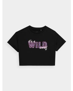 4F KID TSHIRT F1144 DEEP BLACK COLOR