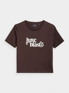 เสื้อยืดคอกลม 4F รุ่น TSHIRT F0879 BROWN