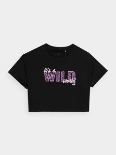 4F KID TSHIRT F1144 DEEP BLACK COLOR