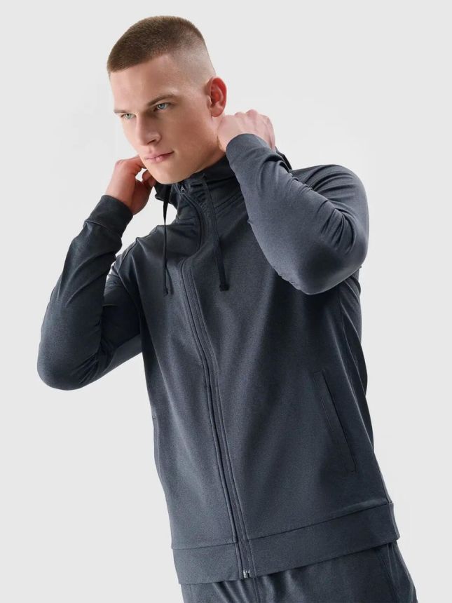 เสื้อแจ็คเก็ตมีฮู้ดสีเทาสำหรับผู้ชาย 4F รุ่น 4F SWEATSHIRT FNK M512 ANTHRACITE MELANGE COLOR MEN'S