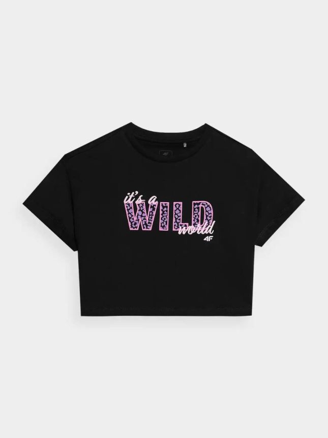 4F KID TSHIRT F1144 DEEP BLACK COLOR